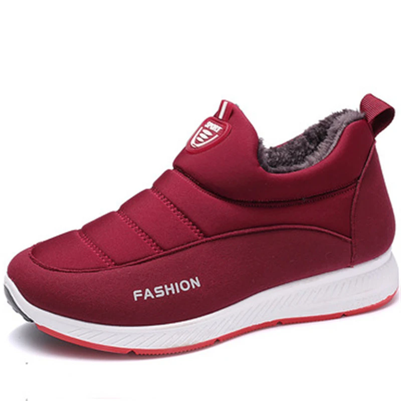 

Dropshipping Custom Logo Women Snow Shoes Warm Plush Ankle Boots Winter Female Slip-on Flat Casual Female Waterproof Footwear