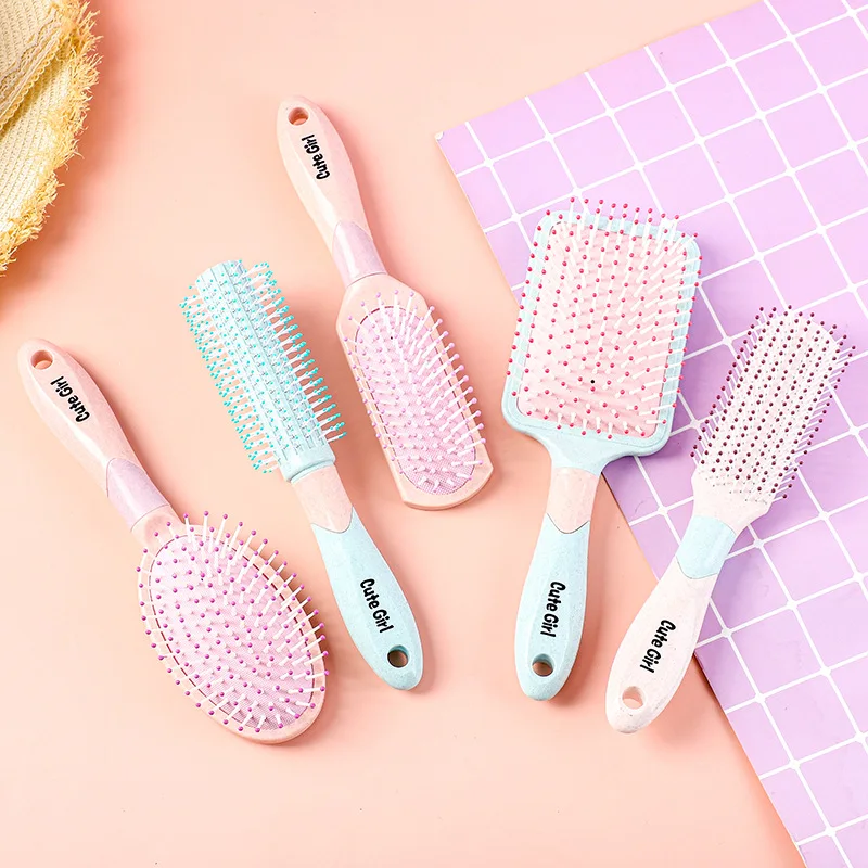 

Pink blue Detangling Brush Custom logo Paddle Hair Brush Cosmetic Tools Hair Care Massage Hairbrush