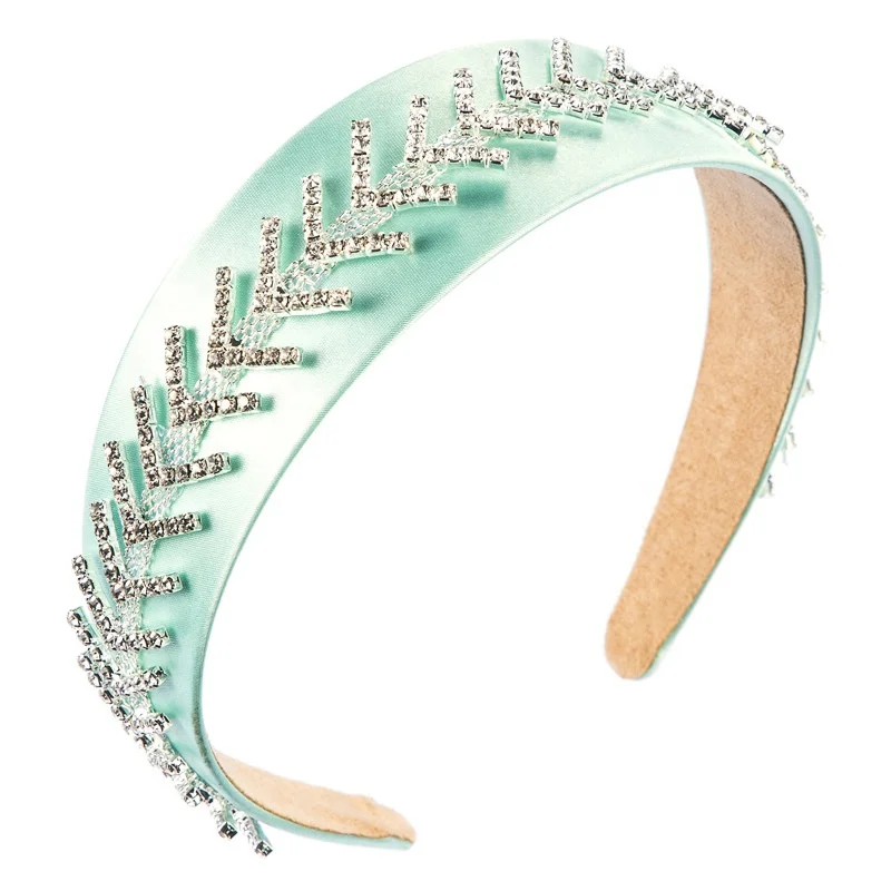 

New Arrival Rhinestone Headbands For Women Wide Hair Hoop Band Ladies Sweet Solid Hairbands Europe Style Ins Woman Accessories, Picture shows