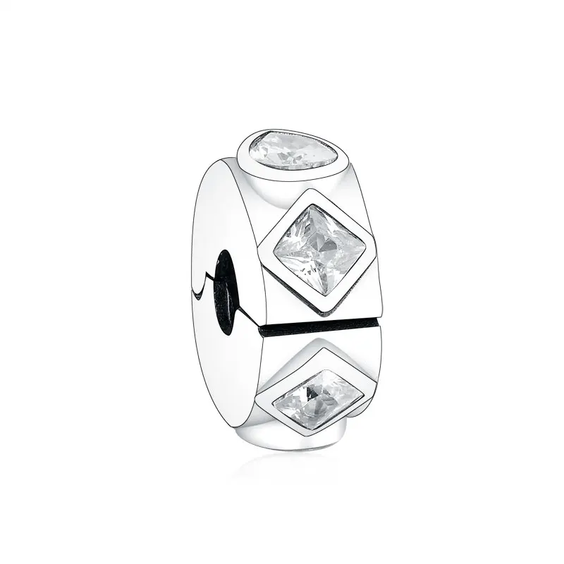

Wholesale 925 Sterling Silver Geometric Shapes Clip Beads Charms For Bracelet Jewelry making