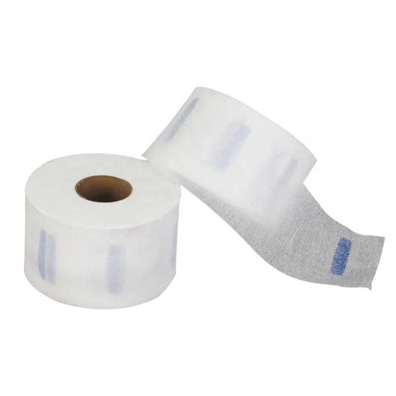

In Stock Soft White Waterproof Hair Salon Cutting Ruffles Disposable Elastic Hygienic Collar Strips Neck Paper Roll for Barber