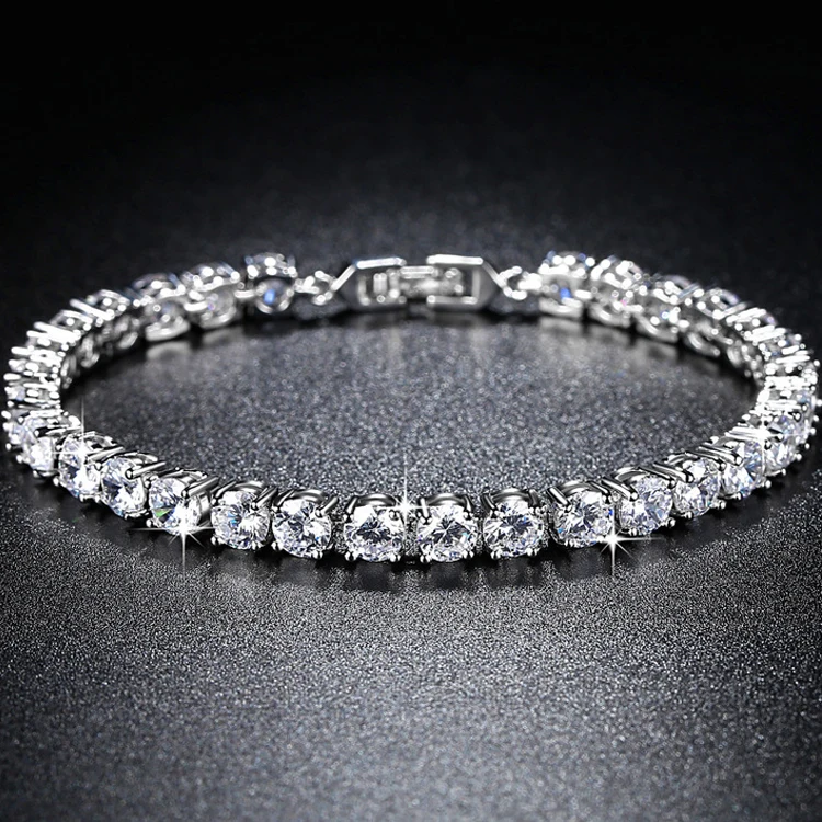 

Yiwu Factory Wedding Zircon Tennis Bracelet Silver Moissanite Tennis Bracelet For Women, Picture