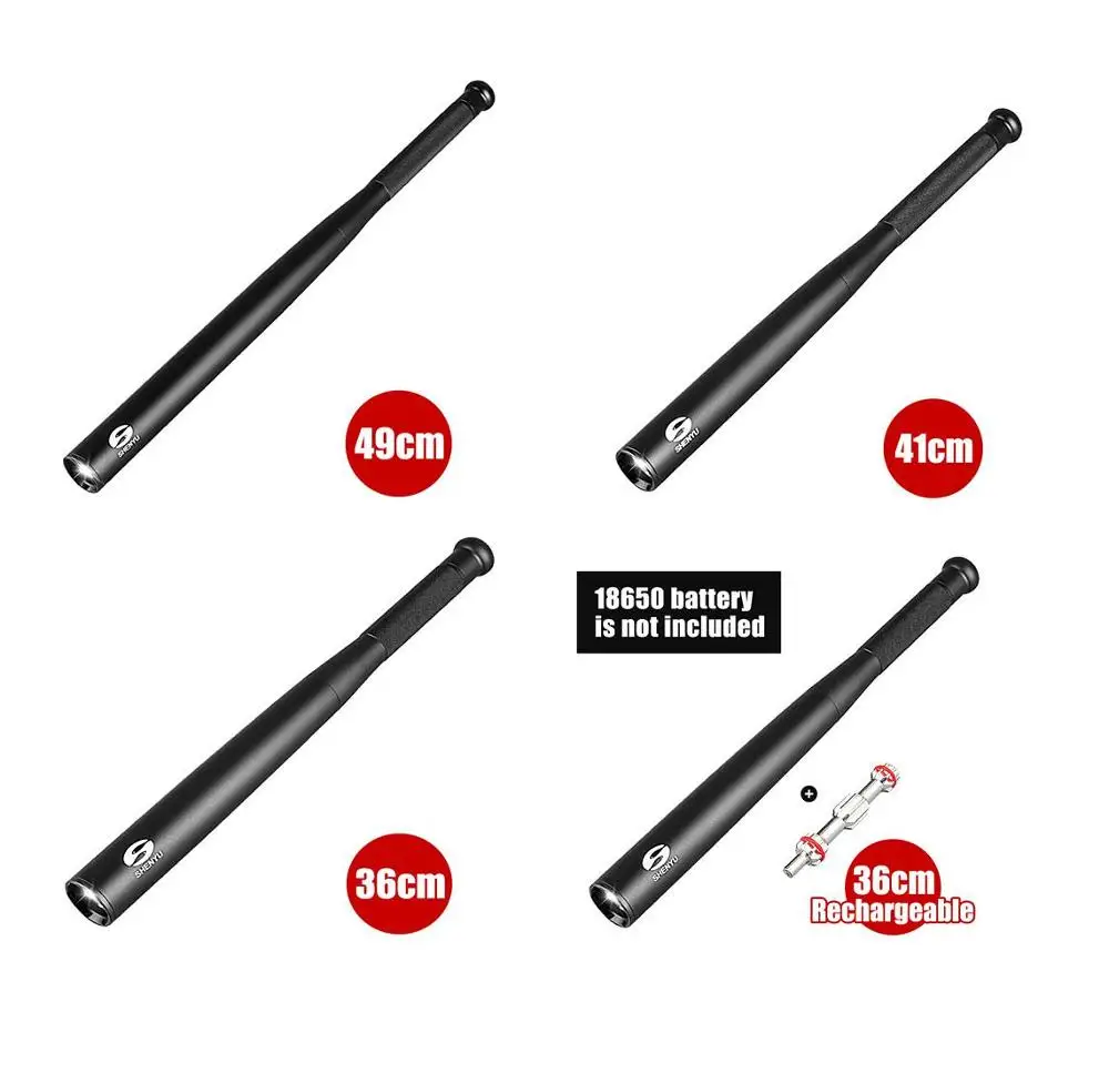 
SHENYU High Power Self Defence Strong Light Torch Police Security Baseball Bat Aluminum LED Flashlight 