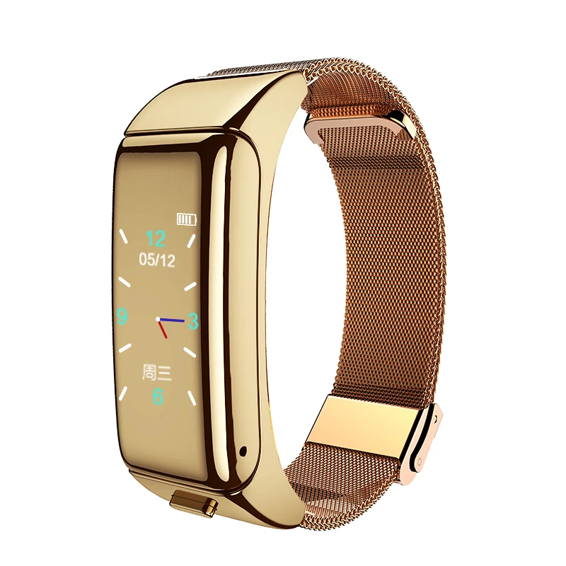 

Wholesale high quality 2021 Smart Bracelet Headset 2 in 1 Sport Hand-free Wireless Earphone Fitness Bracelet B6 Smart Watch Band, Black, gold