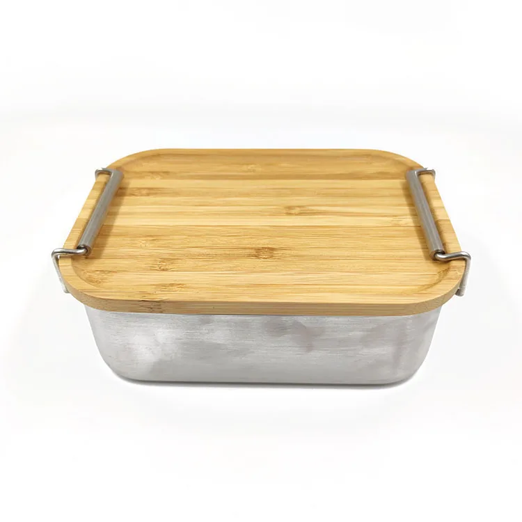 

New Arrivals 304 Stainless Steel Lunch Box Eco Friendly Stainless Steel Lunch Box BPA Free, Natural bamboo color