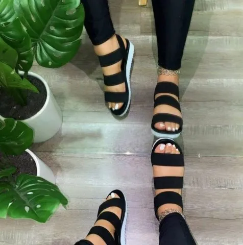 

2021 Fashionable Yellow and platform sandals shook and loop fasteners cheap wholesale sandals for women