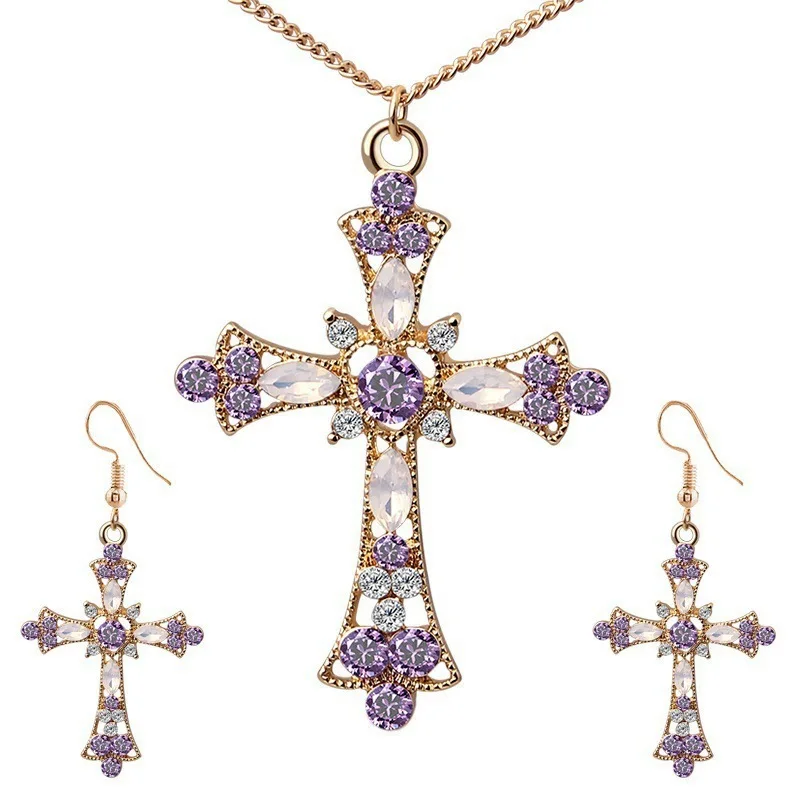 

Believe In Cross Set Pendant Earrings Jesus Christmas Necklace Earrings