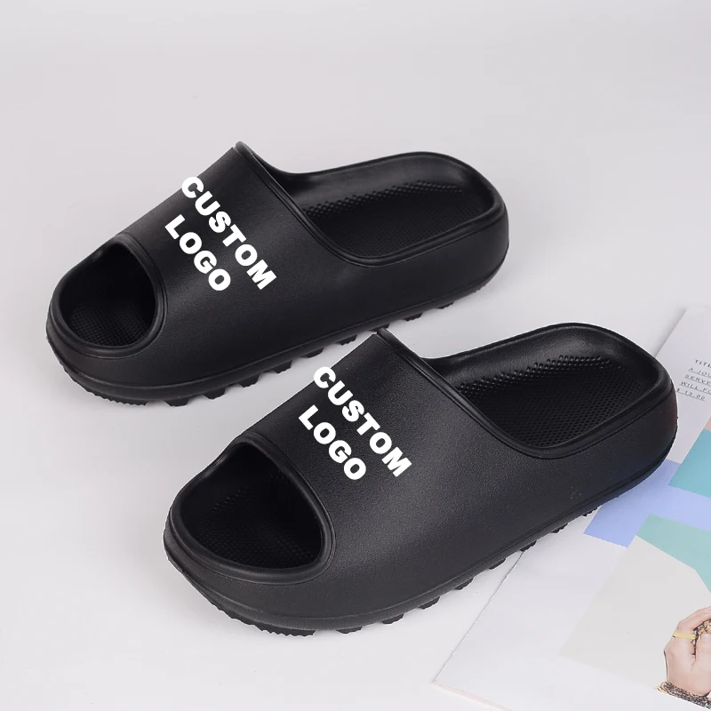 

Logo Custom Couples EVA Slides Pink Footwear Summer Rubber Outdoor Beach Flip Flops Women's Men slides slippers Sandals, All color available