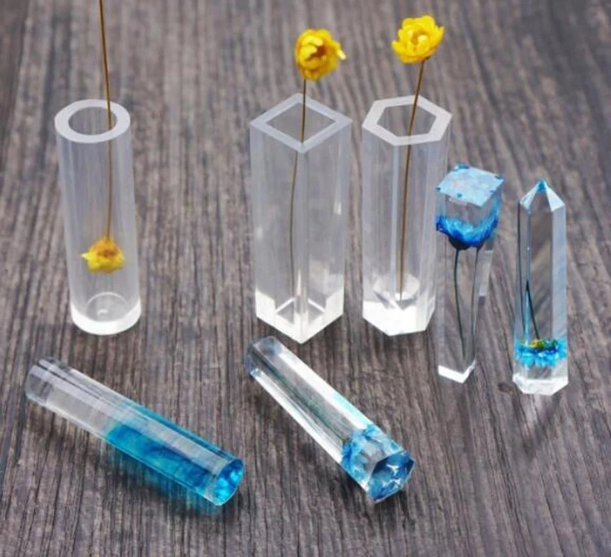 

DIY Pendant Liquid Silicone Mold Resin Jewelry Pendant Mould Handmade Decoration Tools Cylinder Trapezoid Crystal Free grinding