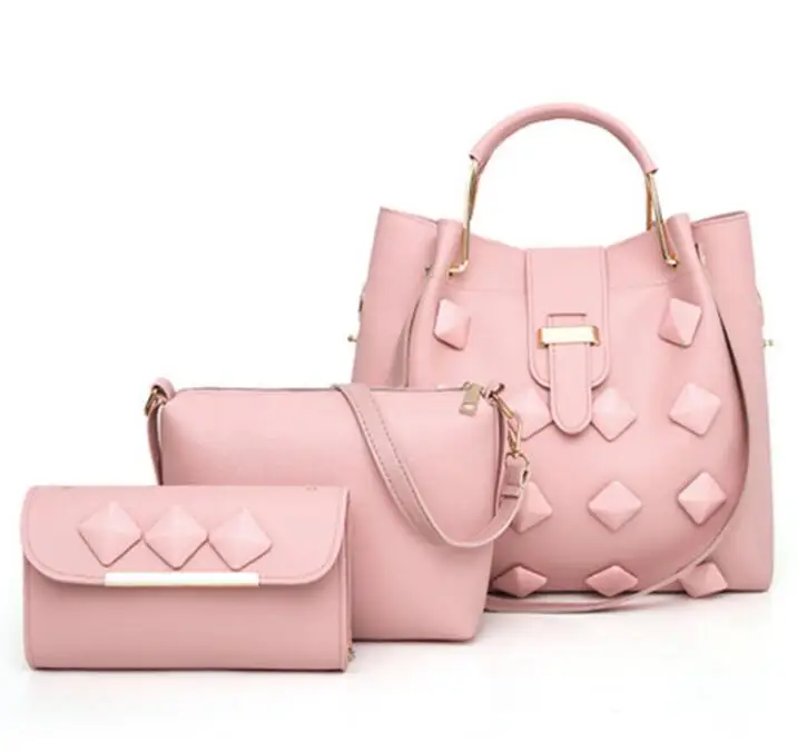 

Women Handbag PU Rivets 3pcs Set 2021051706