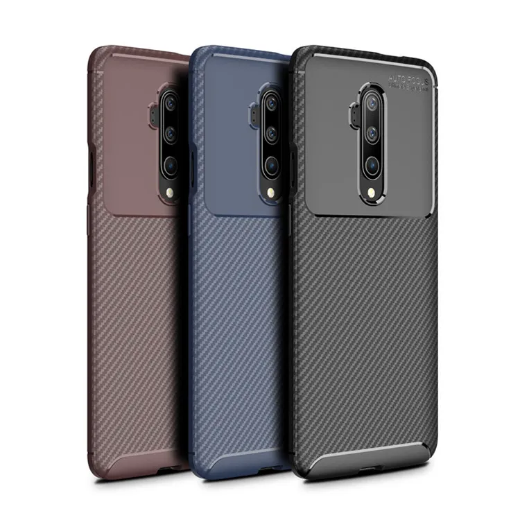 

Hot selling Men Phone Shockproof Case Carbon Fiber Phone Case For Oneplus 7 Pro, Black,blue,brown