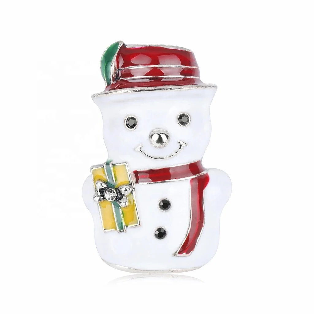 

Fashion Custom Cute Enamel Snowman Christmas Brooch Pins, As your request