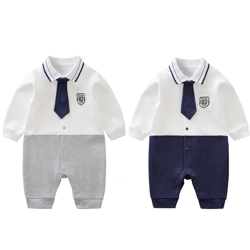 

2021 new pure cotton solid color baby Jumpsuit 2-piece set with small tie baby Jumpsuit college style fashion trend wholesale, Picture