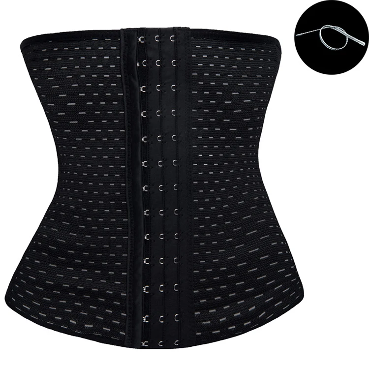 

Custom private label elastic breathable neoprene body shaper trimmer support slim waist belt, Black and skin