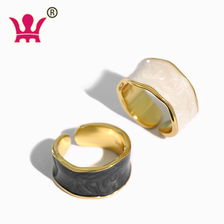 

Fashionable Rings luxury Epoxy S925 Sterling Silver Open Adjustable For Birthday Gifts Women Ring