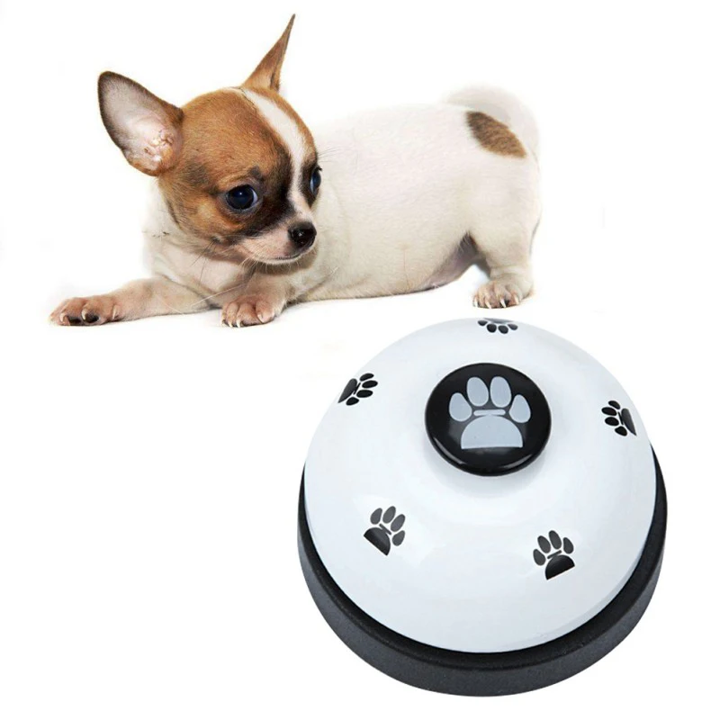 

Non Skid Rubber Bottoms Small Dog Interactive Dinner Training Bell Cats Dog Training Clickers Metal Intelligence Toy Paw Bell, White,red,green,blue,pink
