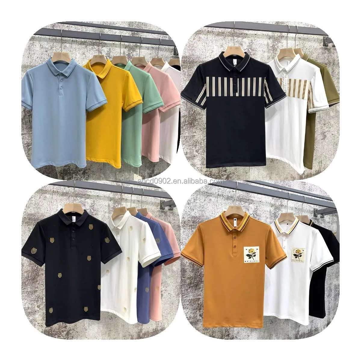 

2021 men's summer new matching short sleeve T-shirt fashion Lapel bottoming shirt wholesale polo shirt