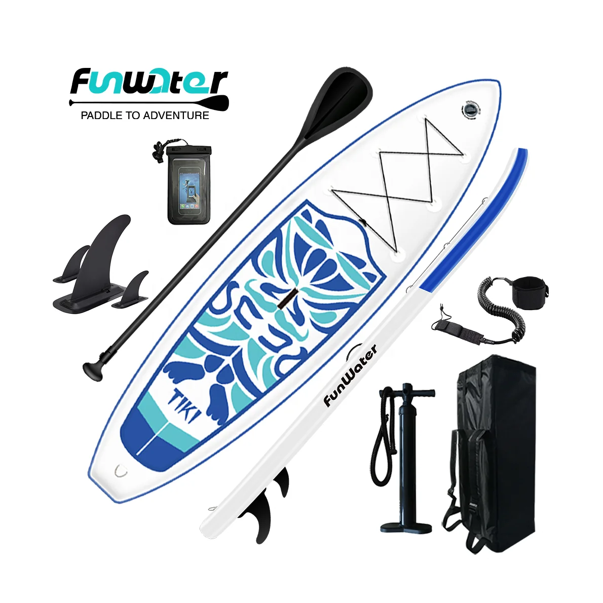 

FUNWATER drop shipping sup inflatable paddle board paddleboard surfboard fins foldable paddle board for unisex
