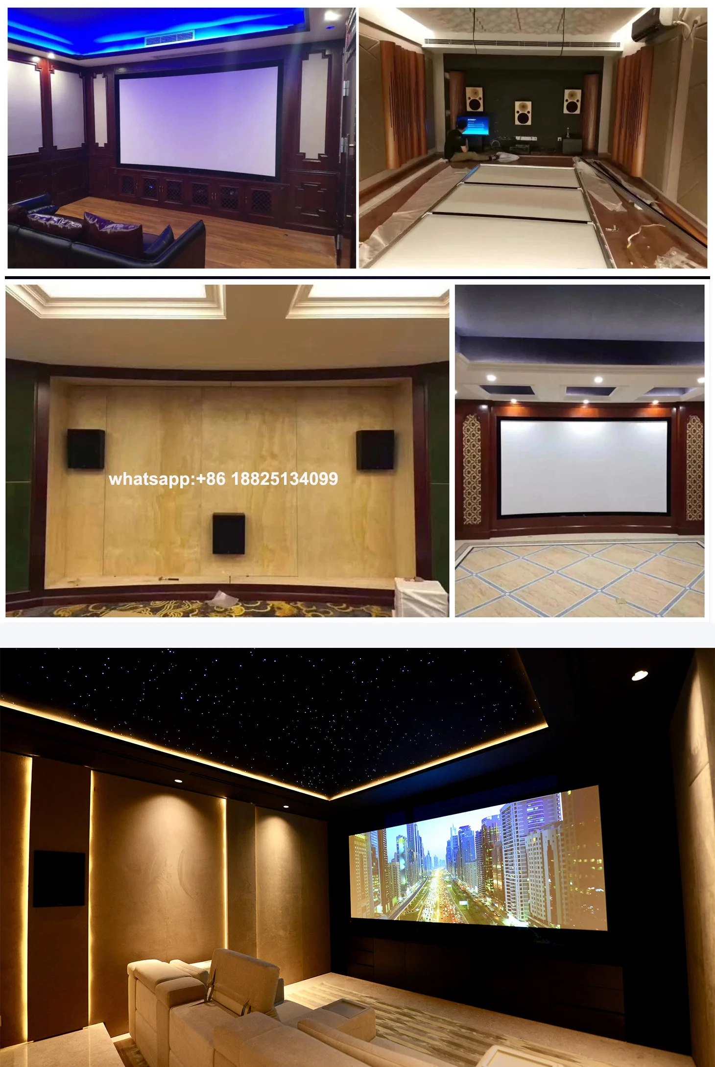 Customized Ratio,Best 80"200" 4k/8k At Woven Acoustic Transparent