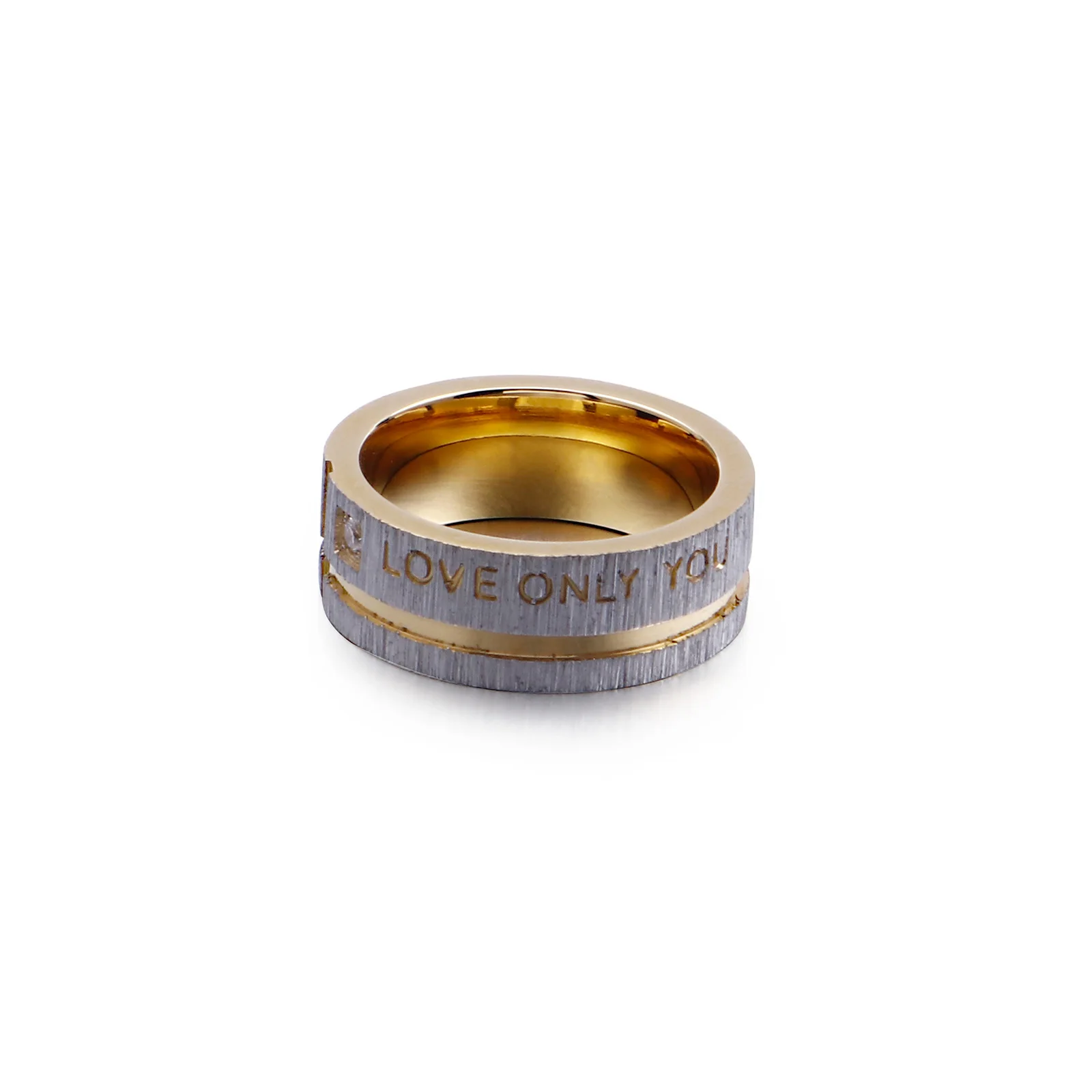 

KALEN lettering love only you stainless steel ring men