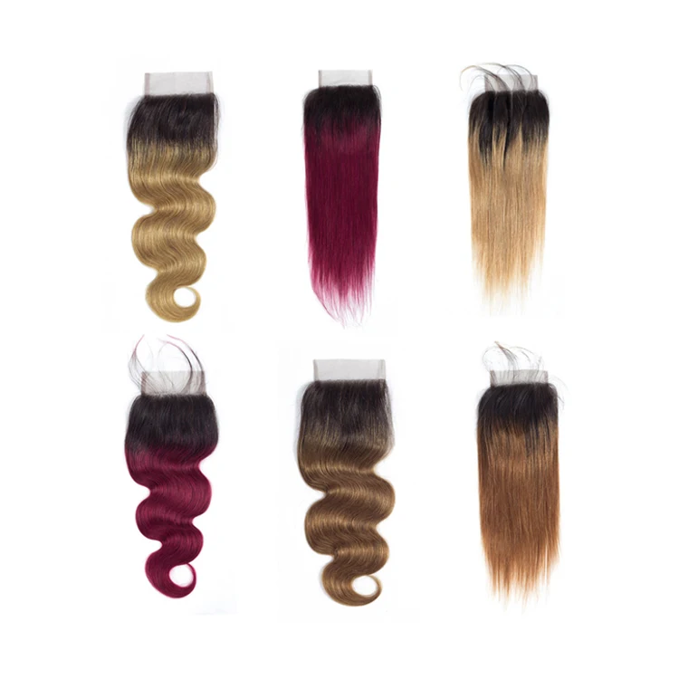 

Drop Shipping 1B/Bug 1B/27 1B/30 Factory Outlet Human Hair Closure 4*4 Lace Closure And Bundles