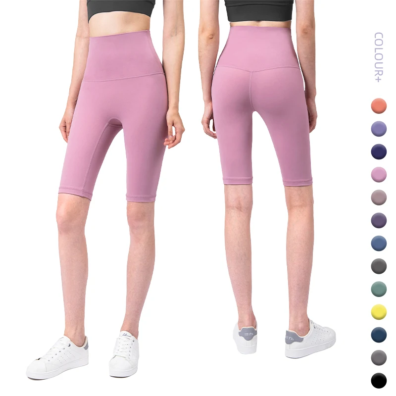 

high quality women loss weight custom soild color high waist yoga workout knee long middle leggings seamleass fitness legging, Customized colors