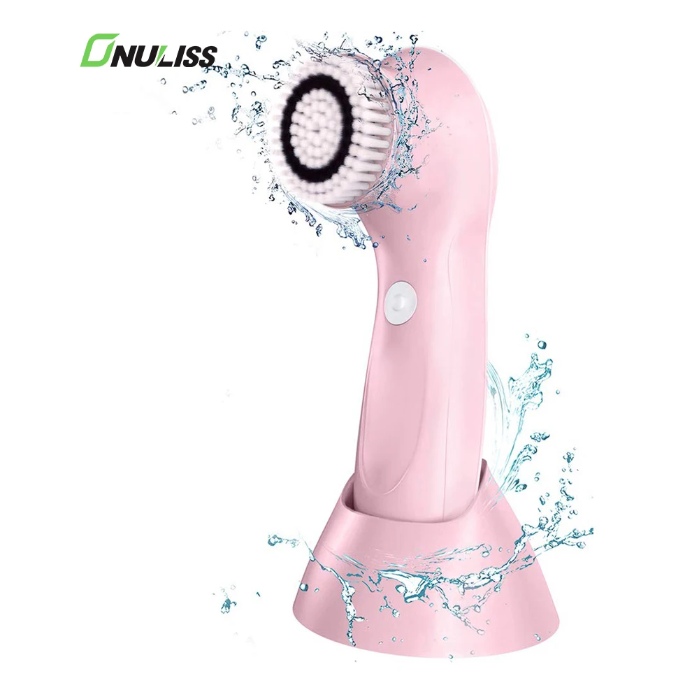 

Onuliss 2020 Wholesale Sonic Electric Lip Exfoliating Brush Limpiador Cepillo Face Massager Deep Silicone Facial Cleansing Brush, Pink blue