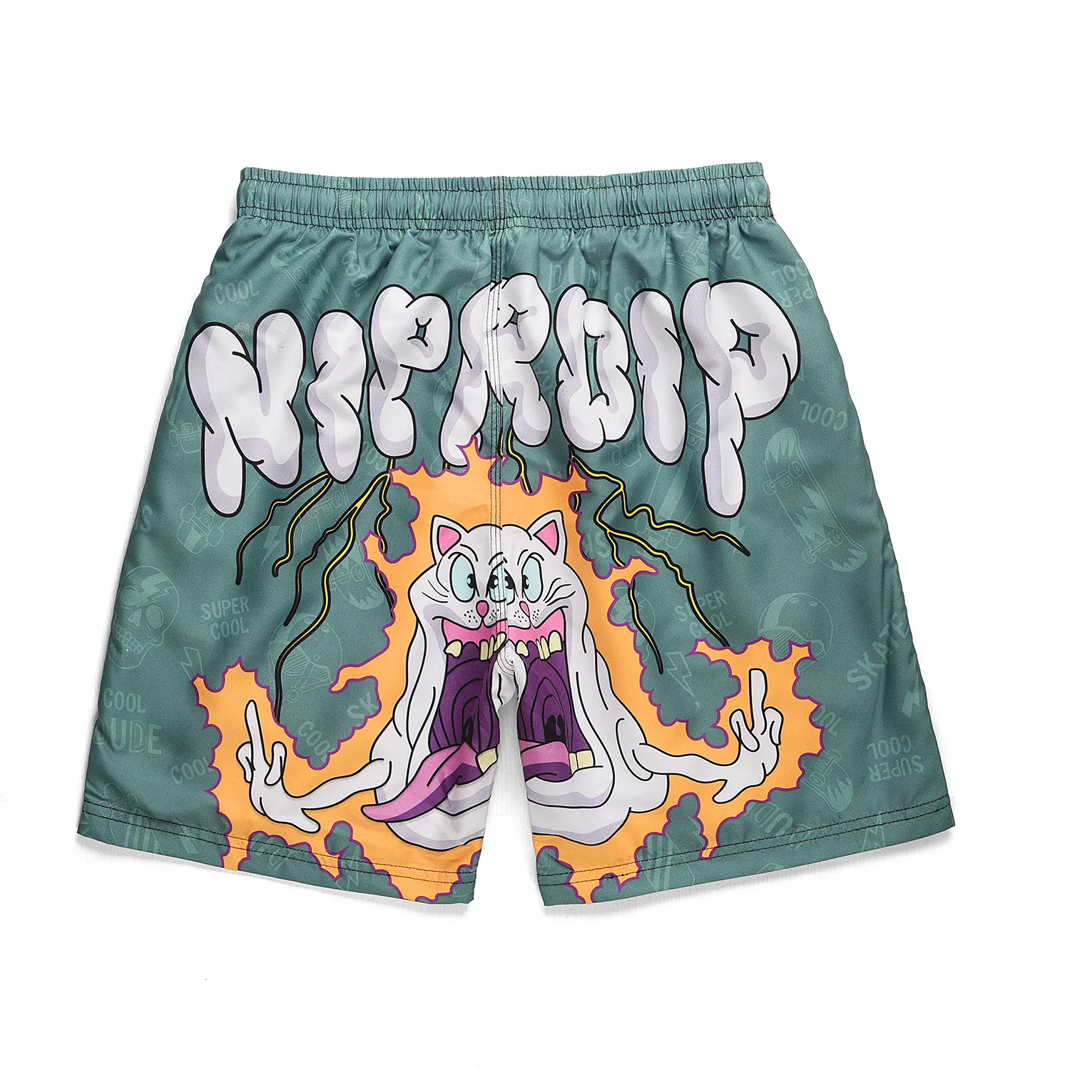 

2022 New Summer Double Layer Beach Pants Casual Cartoon Printing Men's Shorts