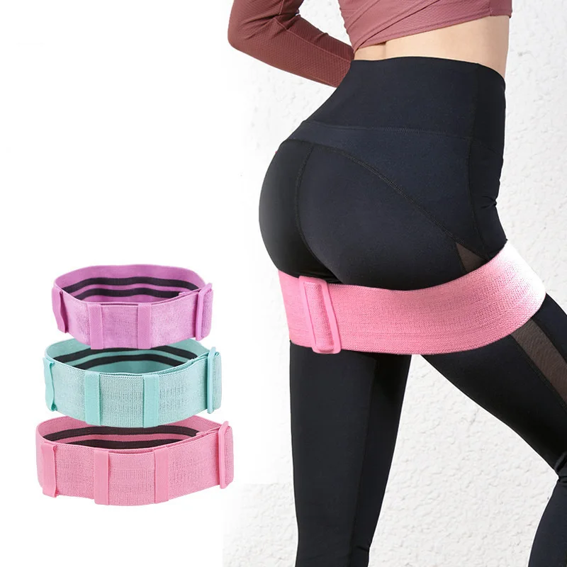 

2020 amazon hot sale Home sport Workout Fabric Non Slip Cotton Hip Training Adjustable Resistance Bands
