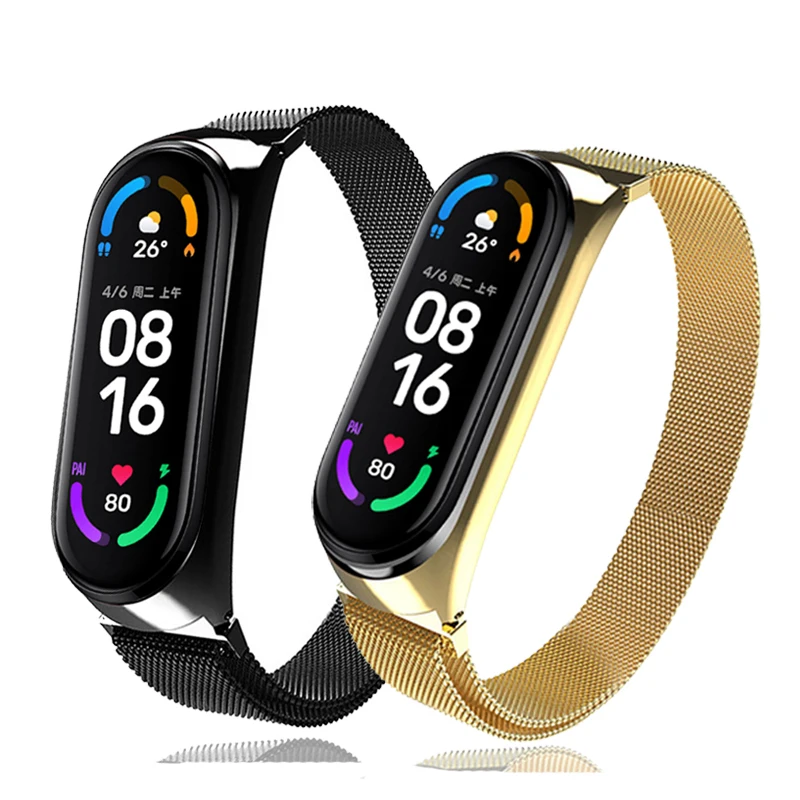 

For XiaoMi Series 5 4 3 , Great Quality Stainless Steel Milanese Magnetic Metal Bracelet Mi Band 5 4 3 Watch Strap