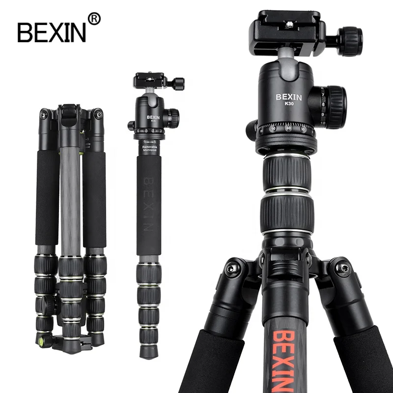 

BEXIN dslr carbon fiber telescopic pole lightweight flexible portable professional ball head tripod stand For Canon Sony Nikon