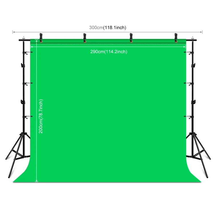 

PULUZ 3x2m Photo Studio Background Support Stand Backdrop Crossbar Bracket Kit with Red / Blue / Green Polyester Backdrops