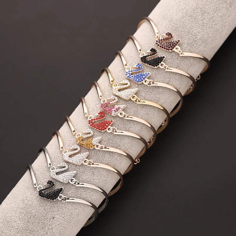 

Fashion simple ring Jewelry earring set swan bracelet celebrity live bestie micro-zircon diamond necklace Jewelry suit