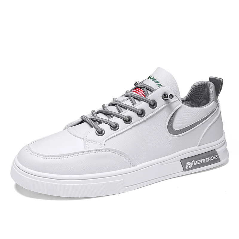 

Amazon hot sale white leather men's fashion sneakers quanzhou mens casual skateboard shoes, Optional
