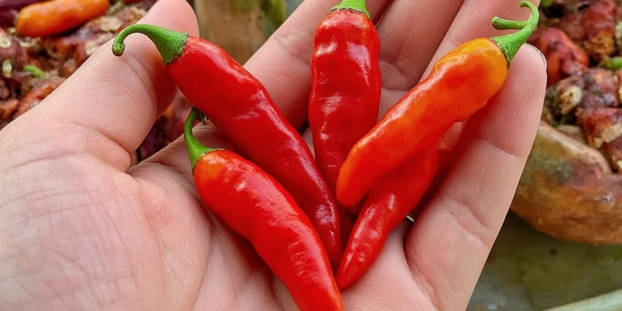 A vibrant garden of different chili varieties