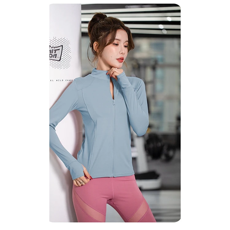 

Multiple Styles Optional Fitting Casual Jacket Womens Yoga Top, Can be customized