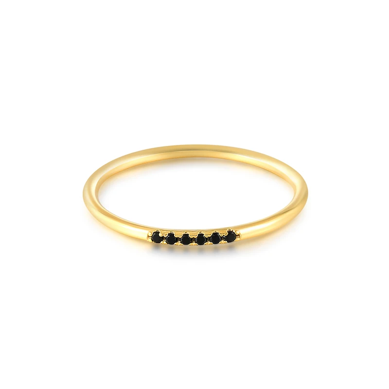 

2021 Fashion S925 Sterling Silver Mini Black Diamond Ring for women