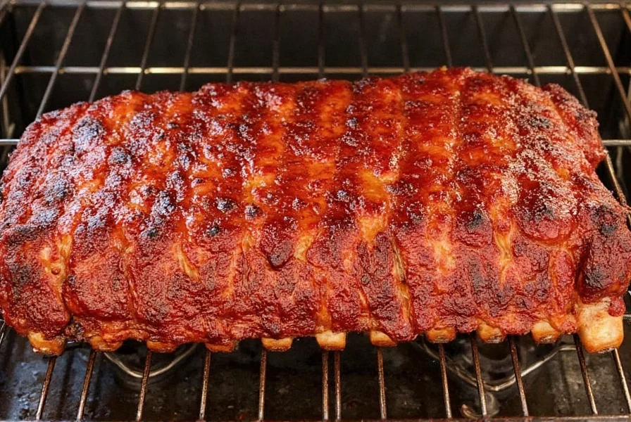Sizzling pork ribs served on a platter