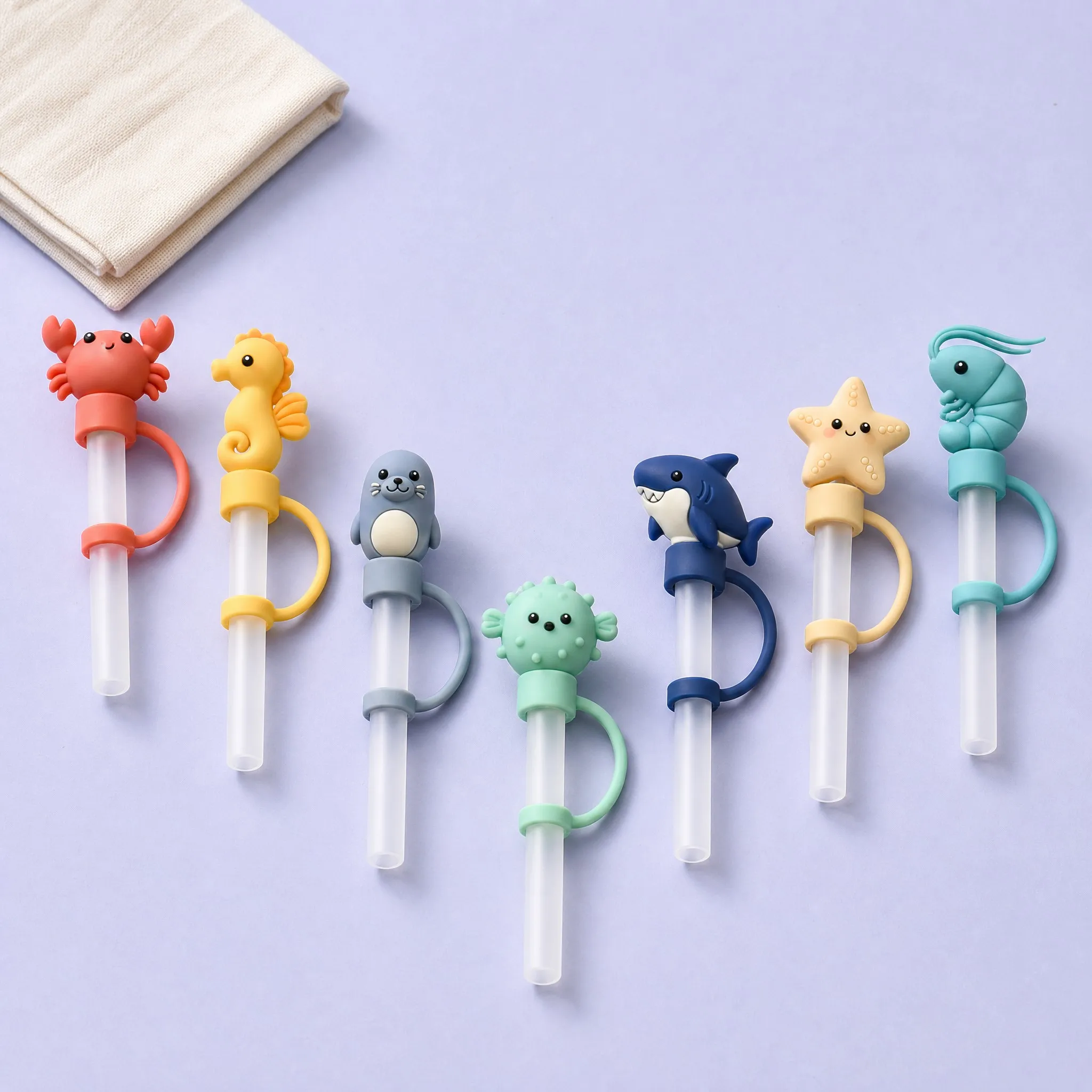 Sea Life Silicone Straw Covers V Formation Lineup