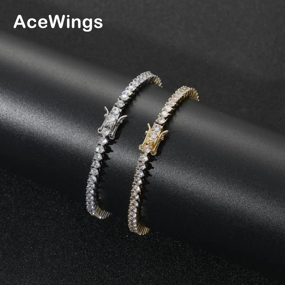 BB213  3mm 7" 8" Tennis Chain Bracelet Hip Hop Jewelry Gold Silver Material CZ Bracelet Iced Out