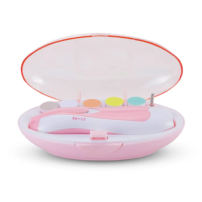 

2021 Amazon Electric Baby Nail Trimmer Set File Nail Polisher with LED Light for Newborn Care