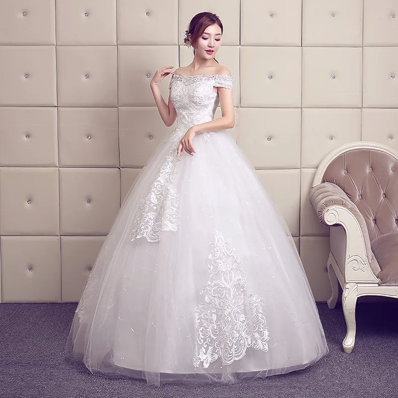 

Simple Princess Vestidos Para Damas De Casamento China White Embroidery Wedding Dress