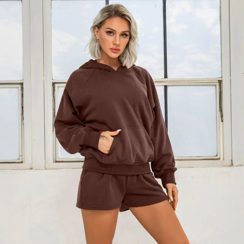 

Sports Fitness Fall Custom Tracksuit Ow-Waist Hooded Long-Sleeved Sweater Women'S Casual Loose