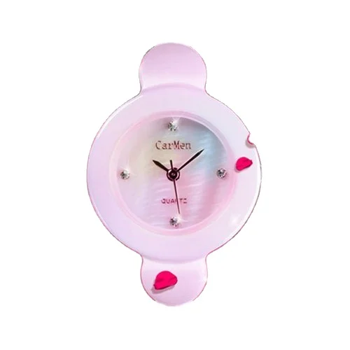 

3atm water resistant pink round case ladies ceramic wrist watch