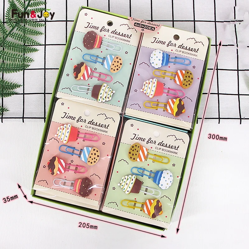 
Fun&Joy paper bookmarks ice cream Soft PVC Rubber Cartoon Character paper clip For Children Gifts 