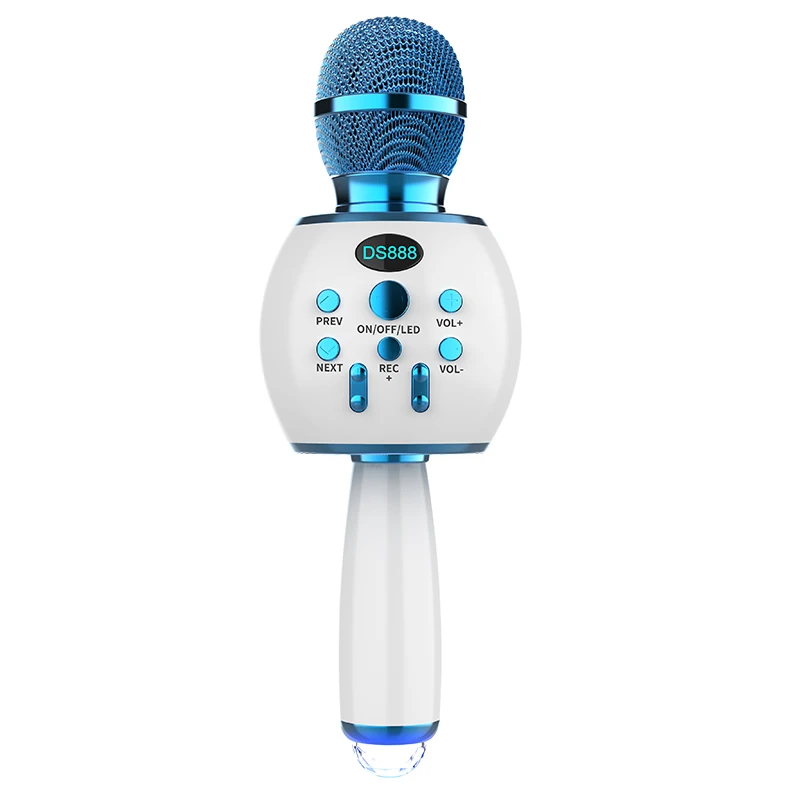 

newest private model DS888 condenser wireless blue tooth magic sound karaoke portable microphone, Pink black blue