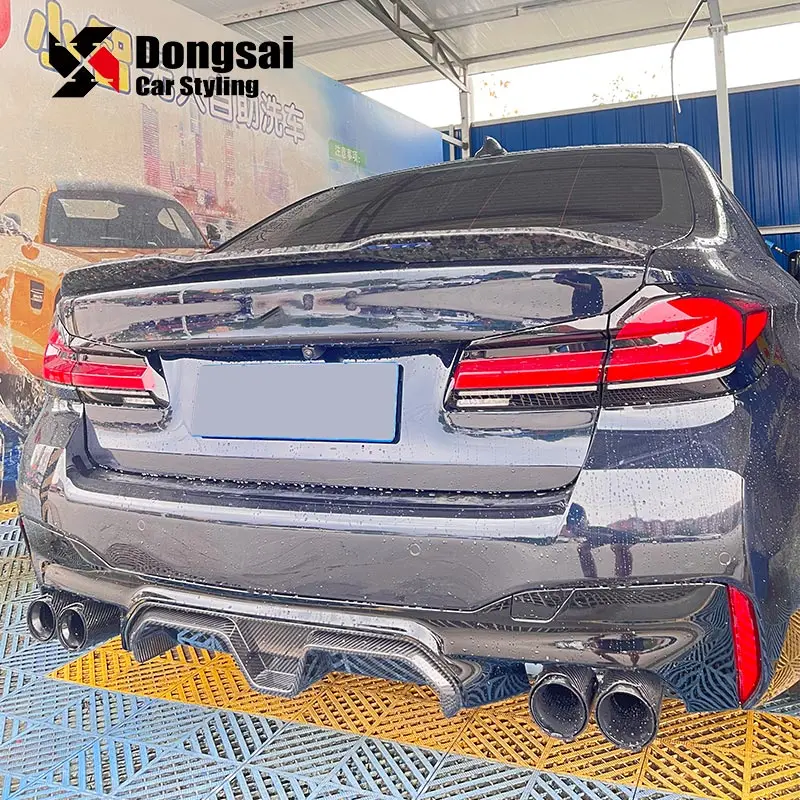 

CS Style Carbon Fins Spoiler Winglet Splitter Rear Lip Bumper Diffuser for BMW M5 F90 CS Competition 2021+