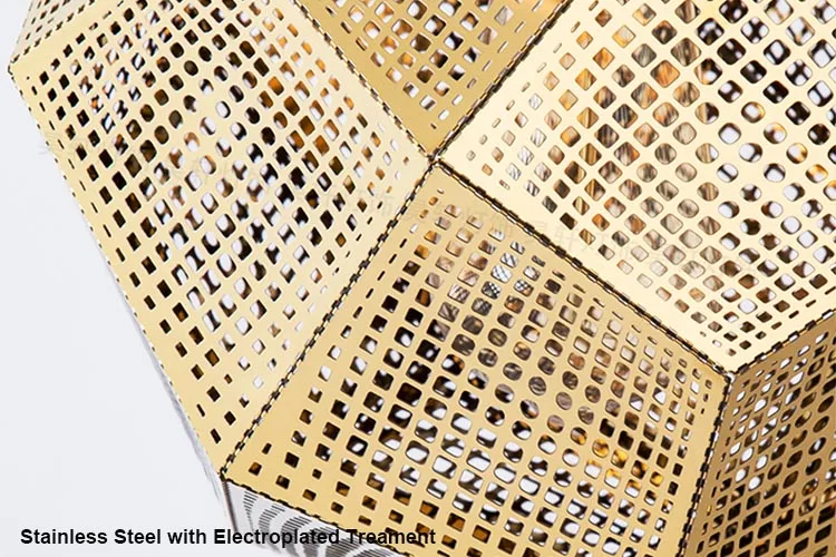 Modern creative art metal geometric pendant light led polyhedron space ball chandelier