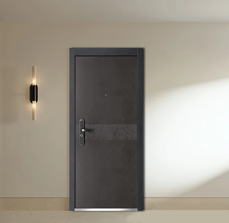 Popular Single Steel Door Design Chinese Home Doors Mixed Color With Long Handle