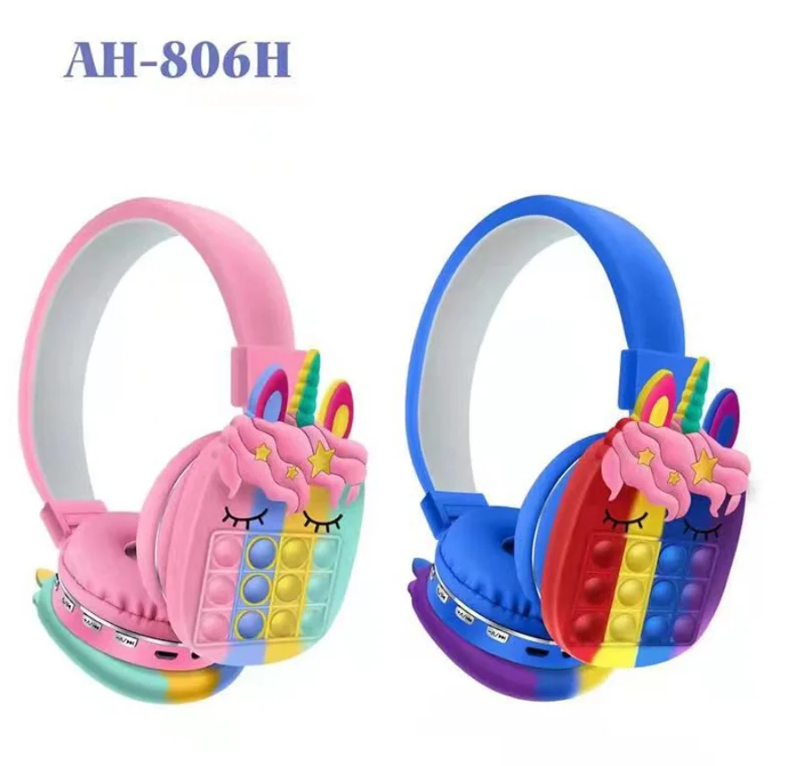 

Popular AH-806H New Trending Girl Boys Unicorn Headset Stereo Silicone Headset Child Gift Toys Headphone